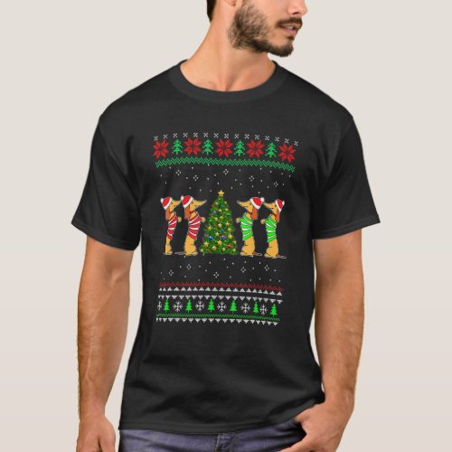 Dachshund Dog Christmas Ugly Sweater Funny Dachshu
