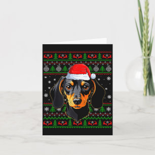 Dachshund Dog Christmas Ugly Sweater Santa Adults  Card