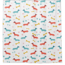 Dachshund Dog Colorful Doxies and Bones
