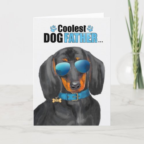 Dachshund Dog Coolest Dad Fathers Day Holiday Card