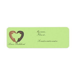Dachshund dog couple love heart labels