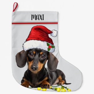 Dachshund Dog Custom Pet Large Christmas Stocking