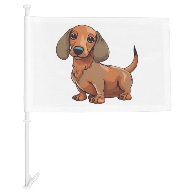 Dachshund Dog Cute  Car Flag (Front)