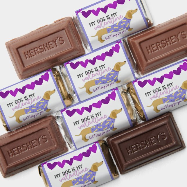 Dachshund Dog Cute Funny Purple Custom Text Hershey's Miniatures (Assorted)