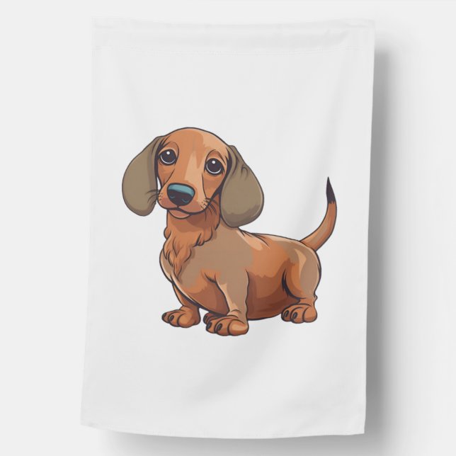 Dachshund Dog Cute  House Flag (Front)