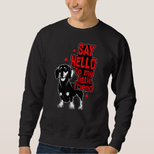 Dachshund  Dog Dad Dog Mom Hello To My Little Frie Sweatshirt