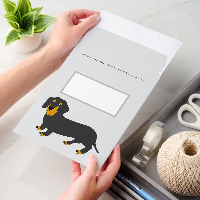 Dachshund Dog Design Any Colour Background Envelope Mailers (Desk)