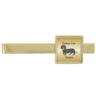 Dachshund Dog Design Gold Finish Tie Bar