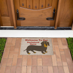 Dachshund Dog Design Personalised Fiber Doormat