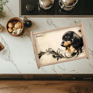 Dachshund dog design  serving tray