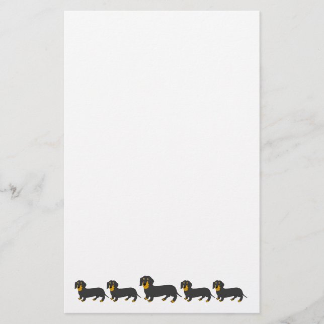 Dachshund Dog Design Stationery (Front)