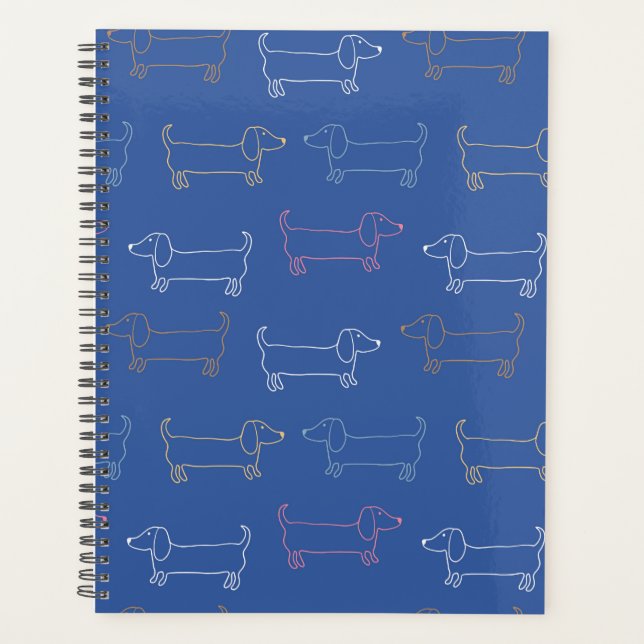 Dachshund Dog, Dog Lover, Pet, Dog Gift Pattern Planner (Front)