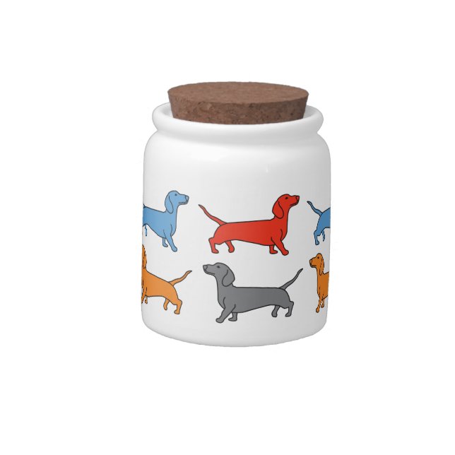 Dachshund Dog Doggy Treat Jar (Left)