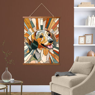 Dachshund dog  - Doxie -colorful mosaic Hanging Tapestry