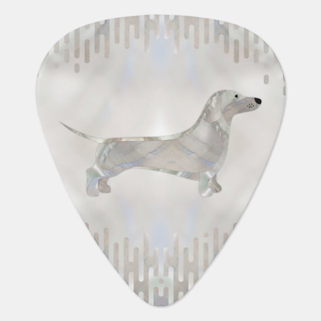 Dachshund dog  - Doxie pearl silhouette Guitar Pick (Front)