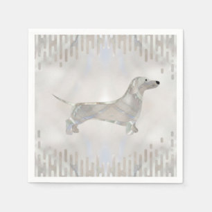 Dachshund dog - Doxie pearl silhouette Napkins