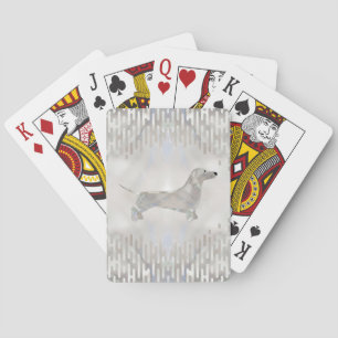 Dachshund dog  - Doxie pearl silhouette Poker Cards