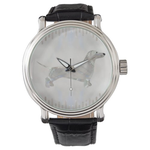 Dachshund dog  _ Doxie pearl silhouette Watch