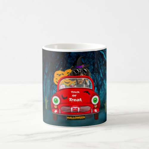 Dachshund Dog Driving Car Scary Halloween  Coffee Mug