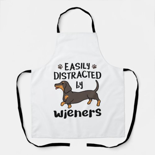 Dachshund Dog Easily Distracted by Wieners Apron