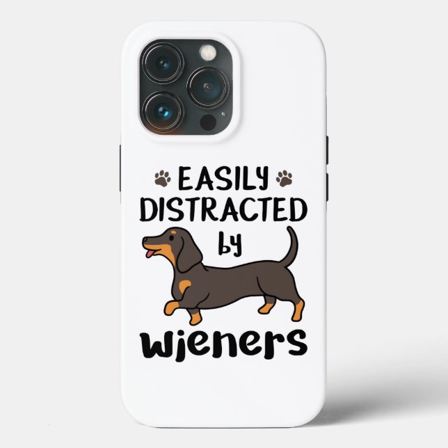 Dachshund Dog Easily Distracted by Wieners Case-Mate iPhone Case (Back)