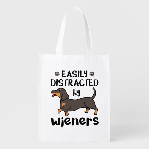 Dachshund Dog Easily Distracted by Wieners Grocery Bag