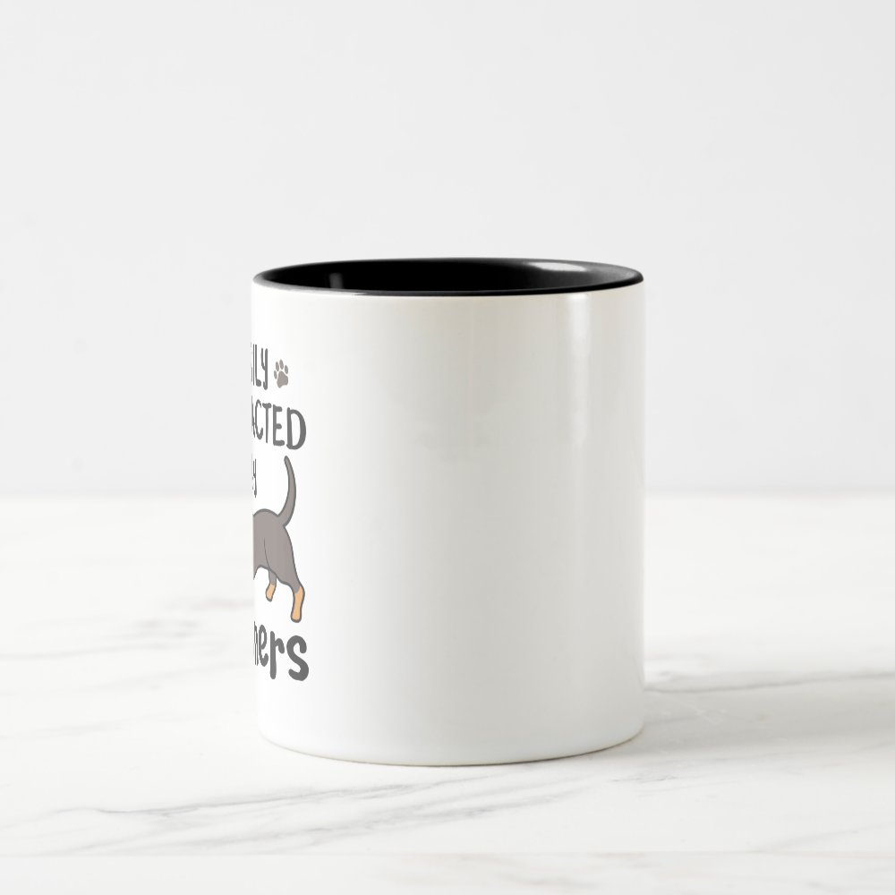 Discover Dachshund Dog Easily Distracted by Wieners Two-Tone Coffee Mug