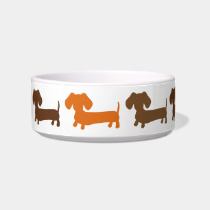 Dachshund Dog Food Dish Water Bowl