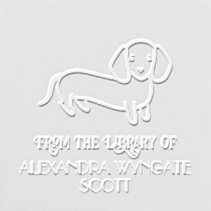 Dachshund Dog “From the library of” Name Book Embosser