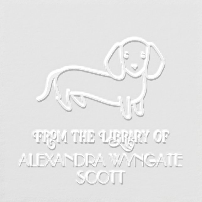 Dachshund Dog “From the library of” Name Book Embosser (Design)