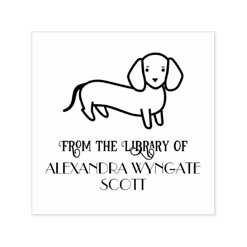 Dachshund Dog âœFrom the library ofâ Name Book Self_inking Stamp
