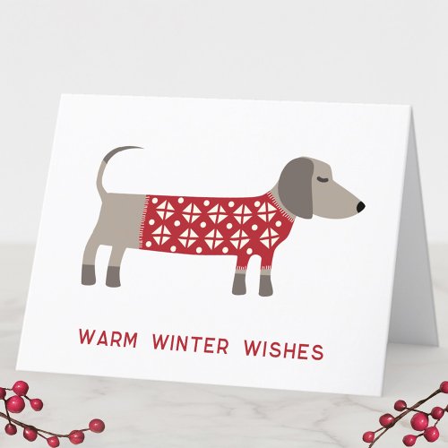 Dachshund Dog Fun  Holiday Card