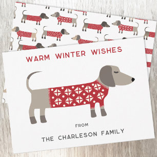 Dachshund Dog Fun  Holiday Card
