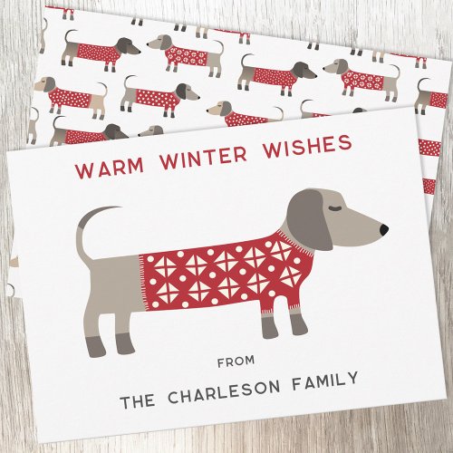 Dachshund Dog Fun  Holiday Card
