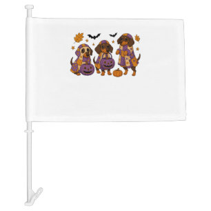 Dachshund Dog Ghost Halloween Car Flag