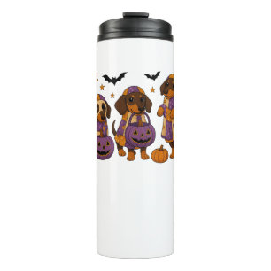 Dachshund Dog Ghost Halloween Thermal Tumbler