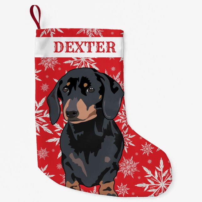 Dachshund Dog Gift Small Christmas Stocking (Front)