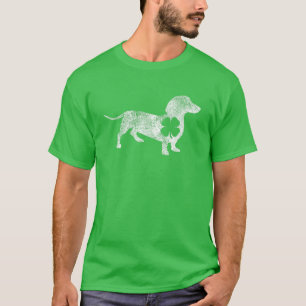 Dachshund Dog Gift St. Patrick's Day Shamrock Clov T-Shirt