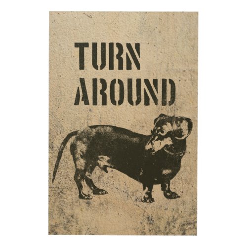 Dachshund Dog Graffiti Black Turn Around Wood Wall Art