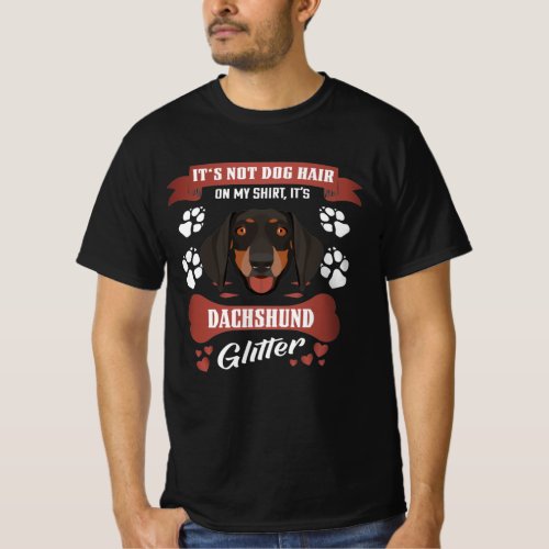 Dachshund Dog Hair Glitter T_Shirt