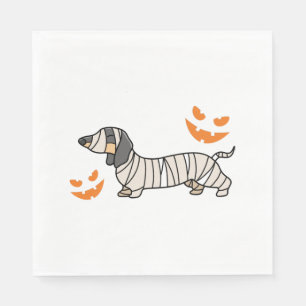 Dachshund Dog Halloween Candy Corn Full Moon Napkins
