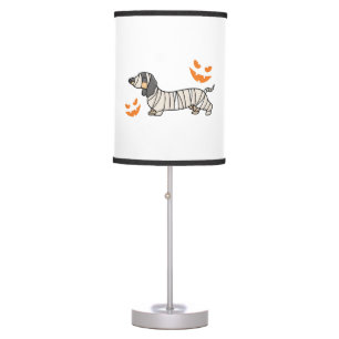 Dachshund Dog Halloween Candy Corn Full Moon Table Lamp
