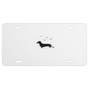 Dachshund Dog � Halloween Moon Silhouette Classic License Plate