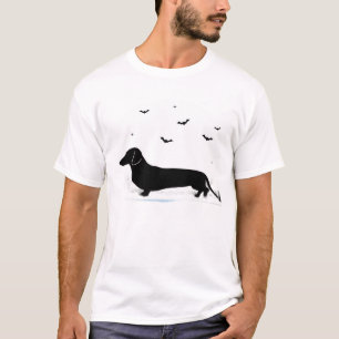 Dachshund Dog � Halloween Moon Silhouette Classic T-Shirt