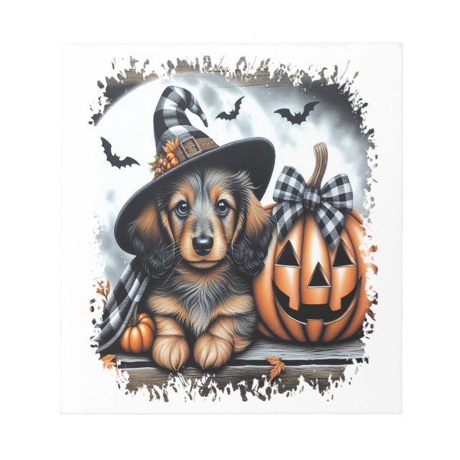 Dachshund Dog Halloween Notepad (Front)