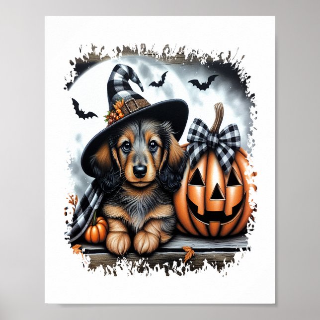 Dachshund Dog Halloween Poster (Front)