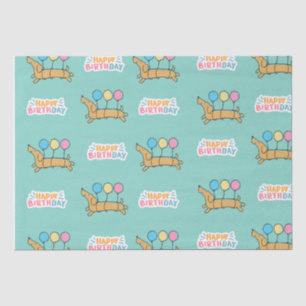 Dachshund Dog Happy Birthday Tissue Paper