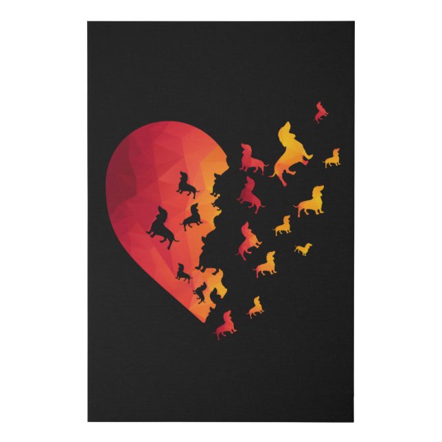 Dachshund Dog Heart Gifts For Dachshund Lovers Faux Canvas Print (Front)
