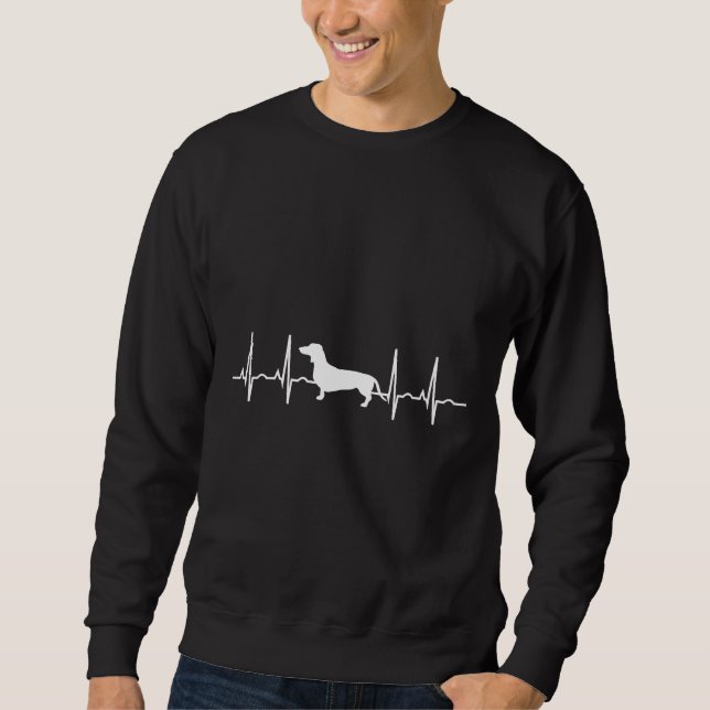 Dachshund Dog Heartbeat Sweatshirt (Front)