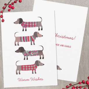 Dachshund Dog Holiday Note Card